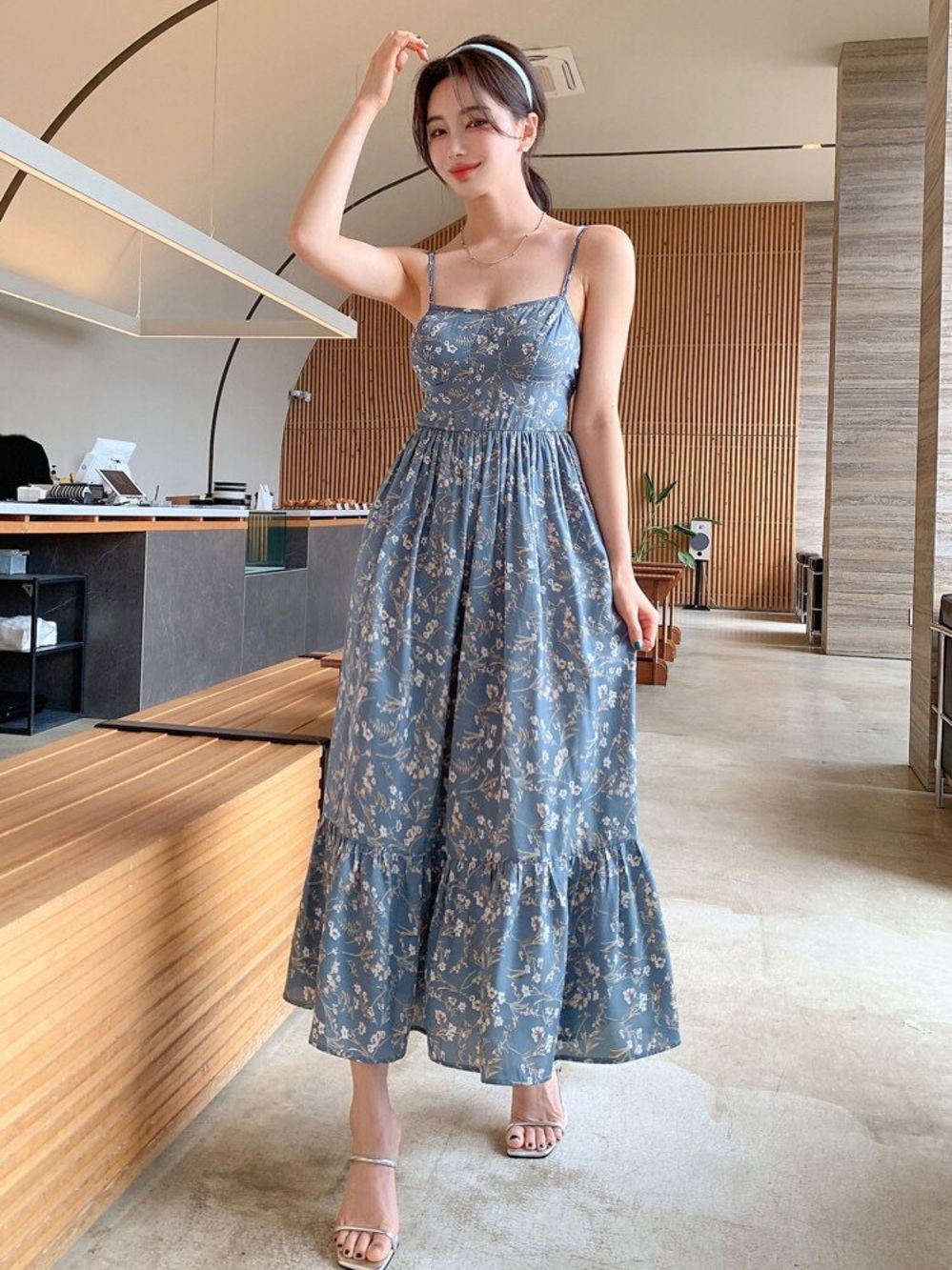 Floral Blue Maxi Dress